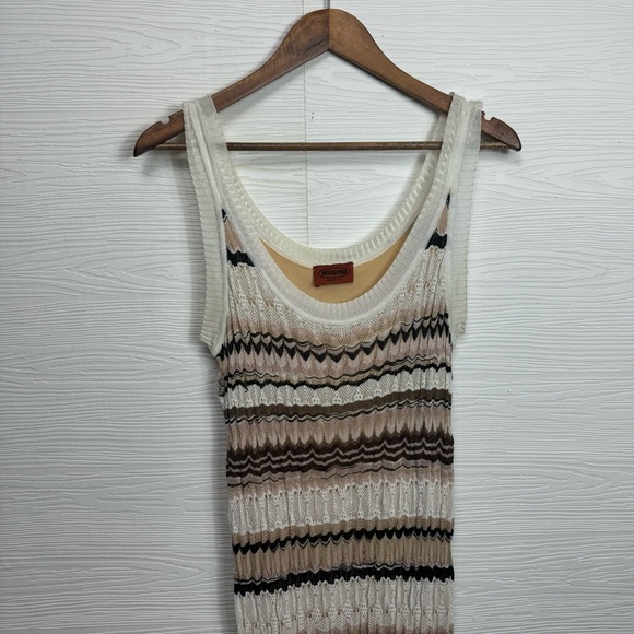 Missoni Beige and Brown Striped Midi Dress - Picture 3 of 14